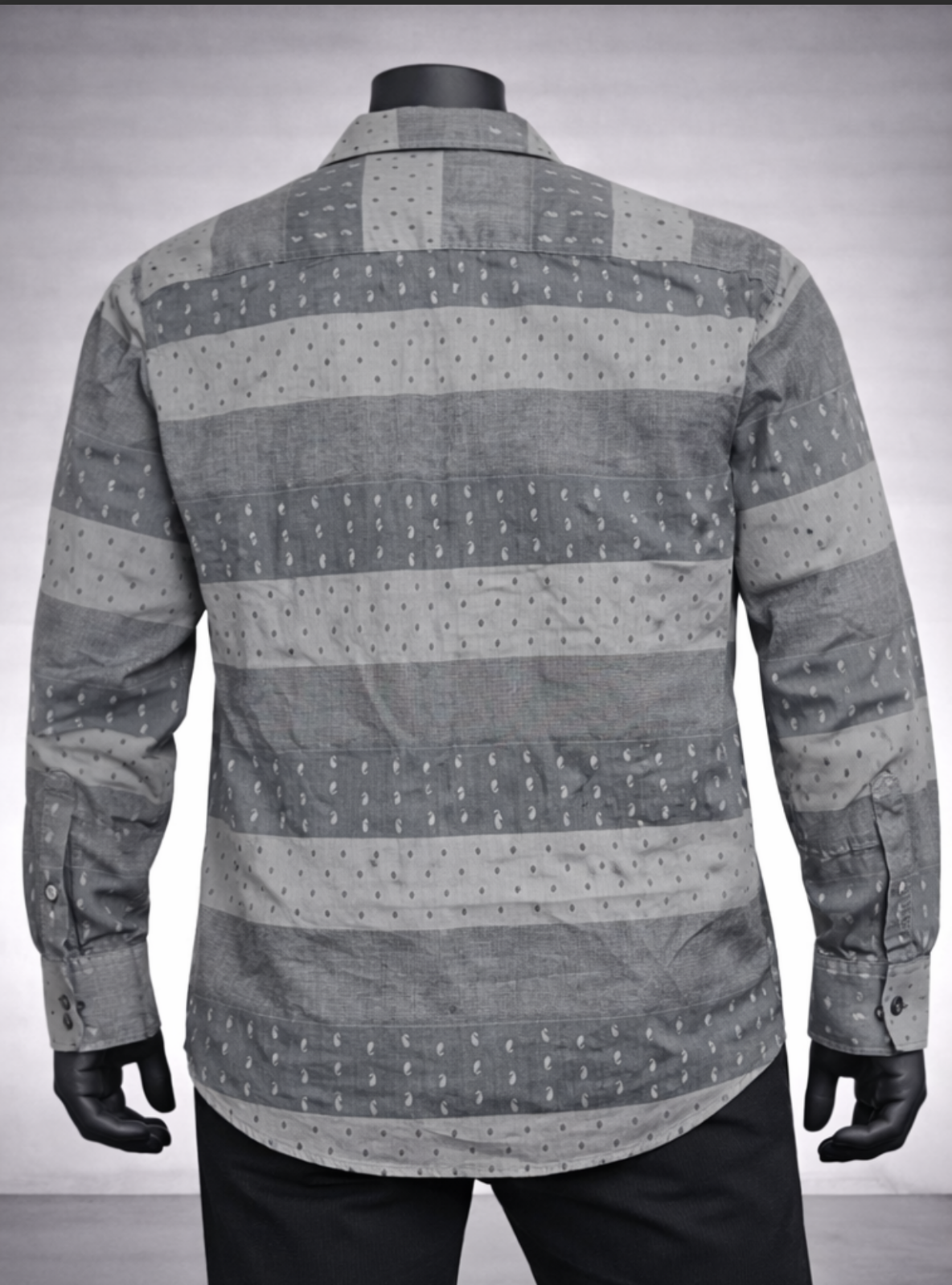 Grey Stripe Pattern Shirt_costumepeti