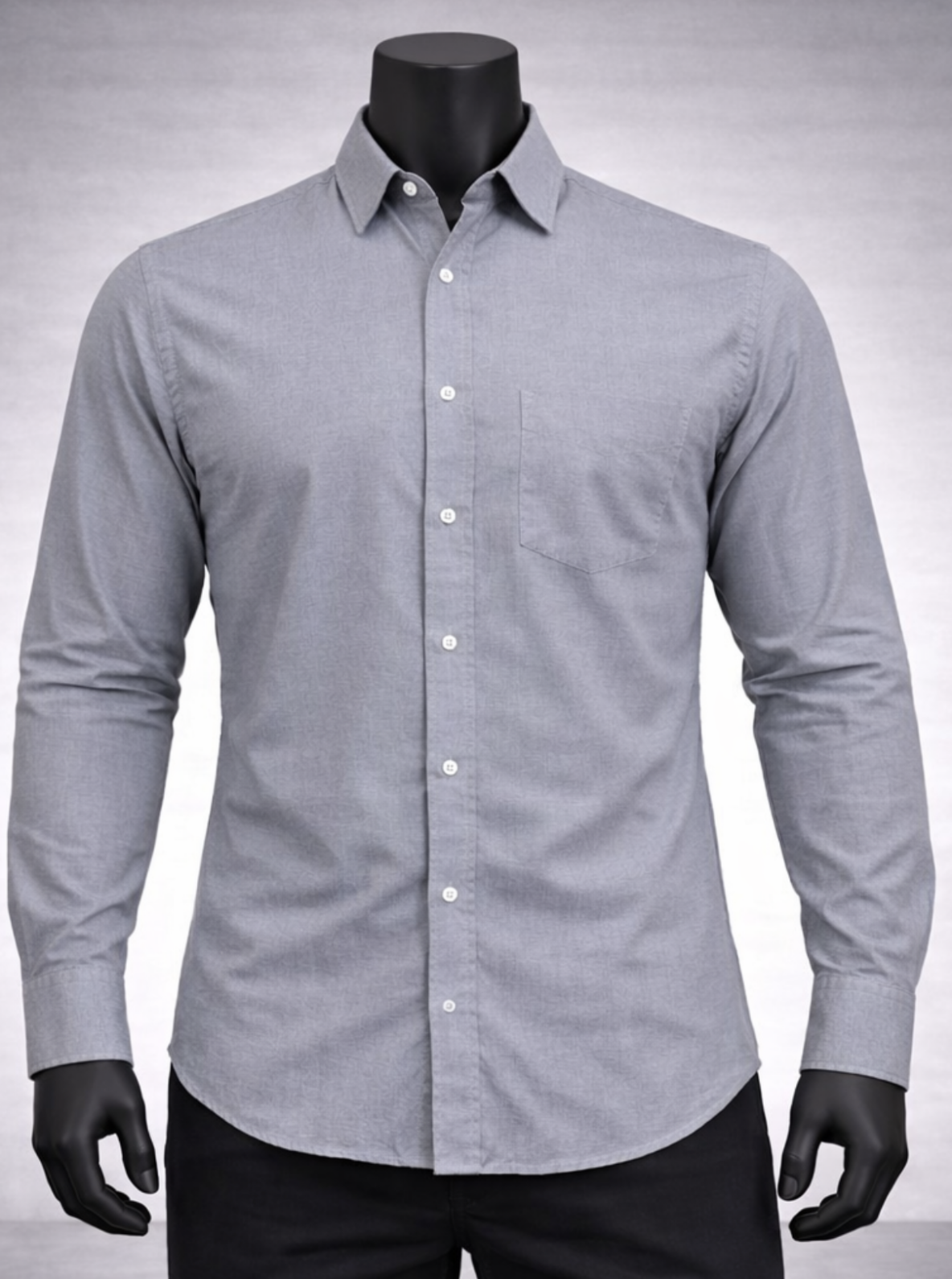 Grey Solid Casual Shirt_costumepeti