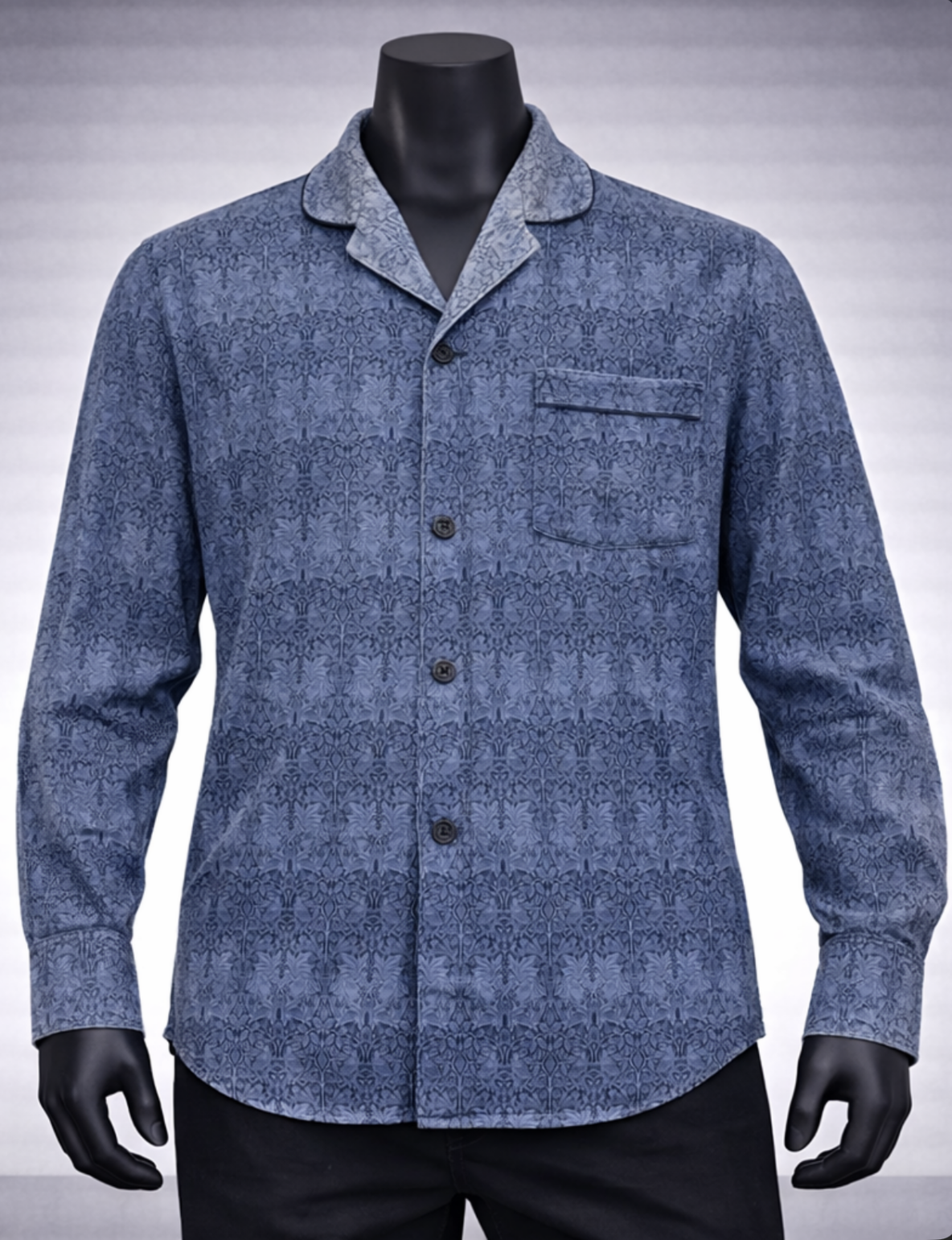 Blue All-Over Printed Casual Shirt_costumepeti
