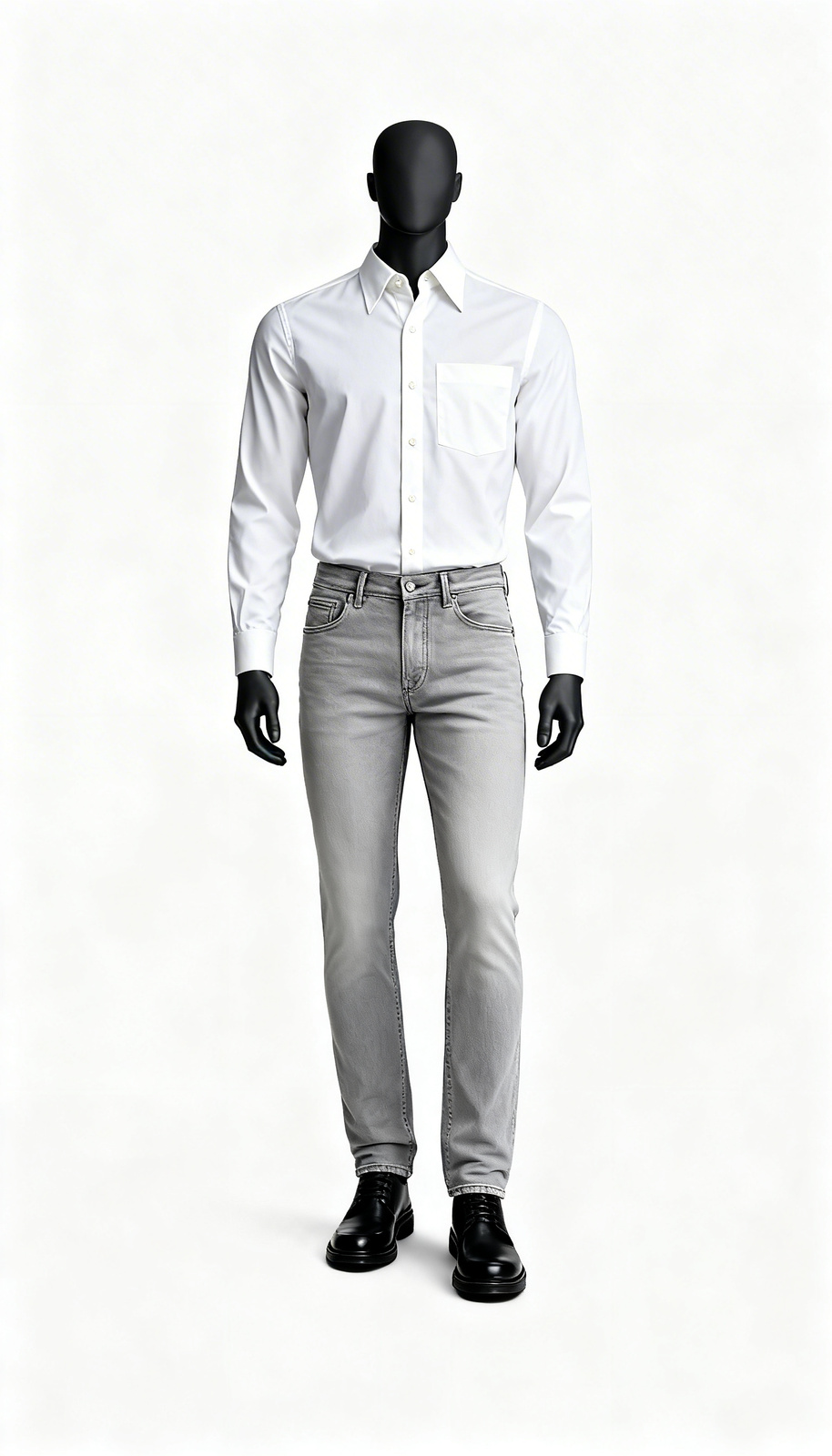 Men White Solid Formal Shirt