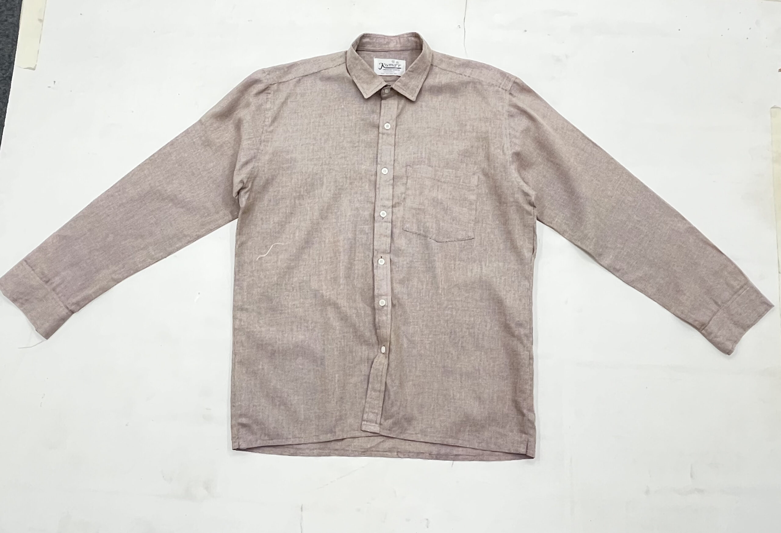 Men Beige Solid Formal Shirt - Image 4