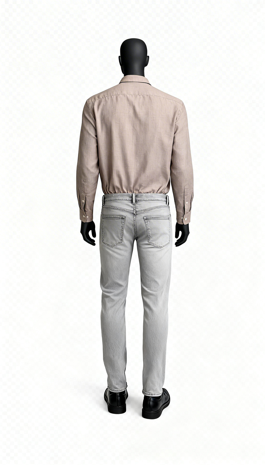 Men Beige Solid Formal Shirt - Image 3