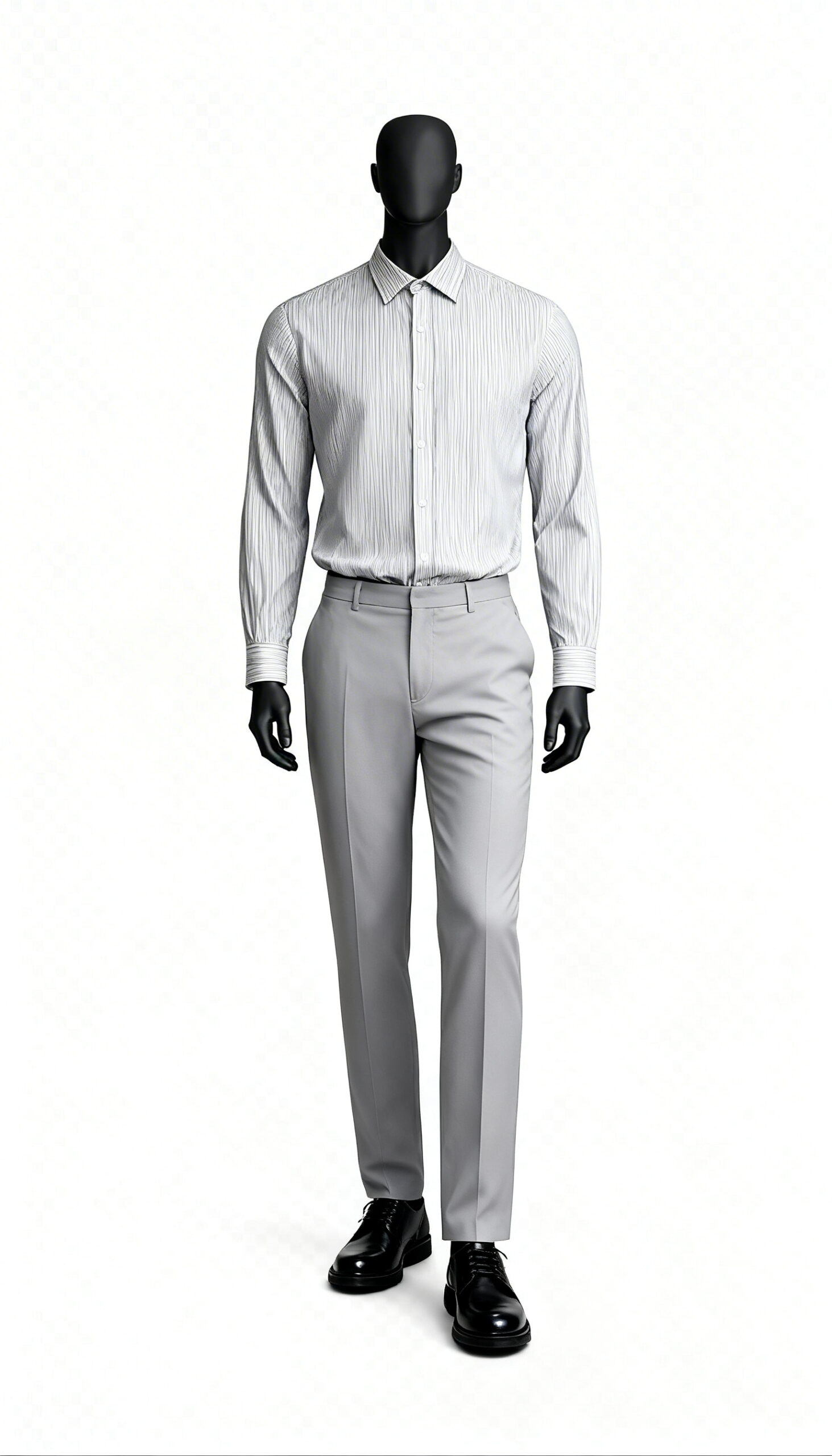 Grey Pinstripe Casual Shirt costumepeti