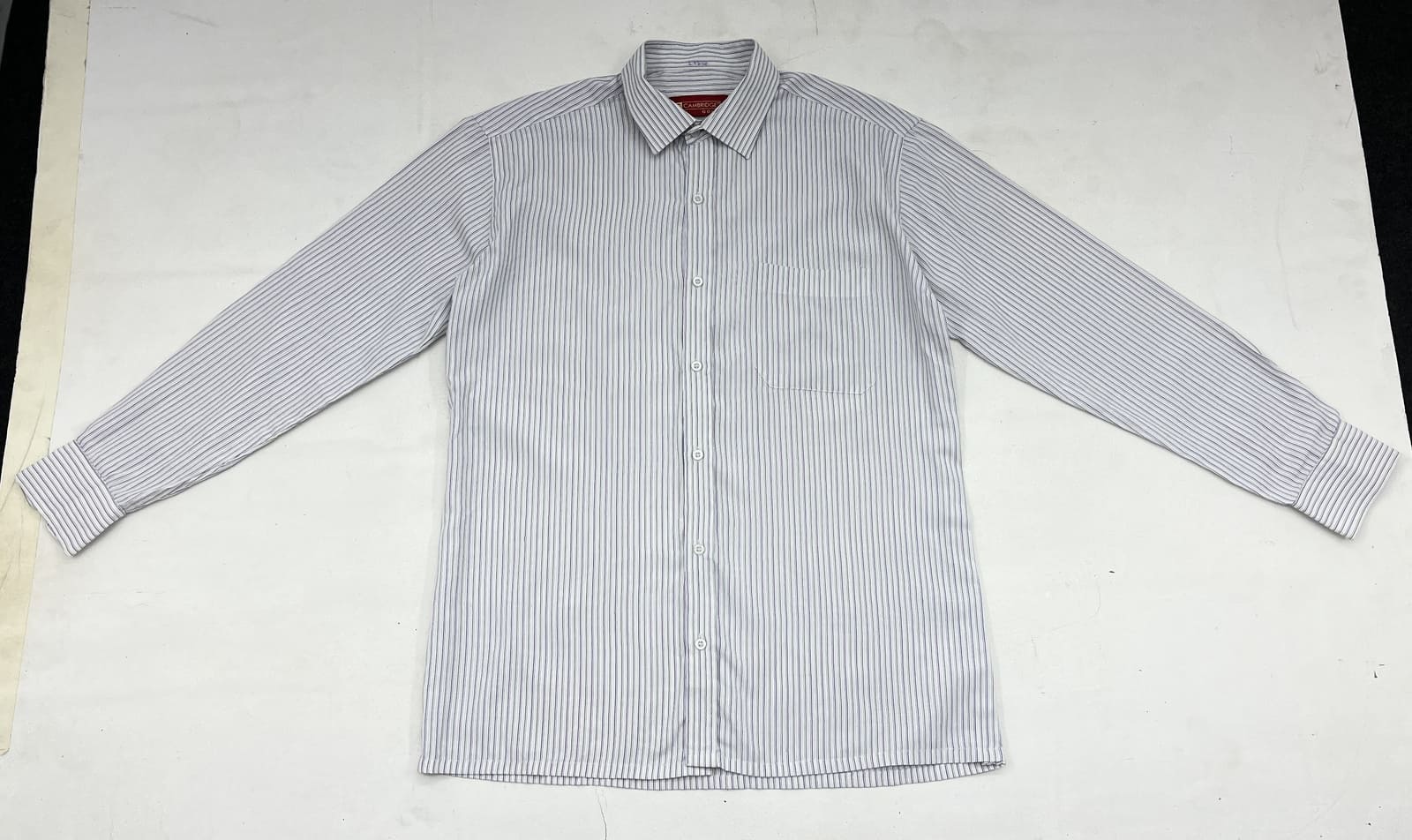 Grey Pinstripe Casual Shirt - Image 3