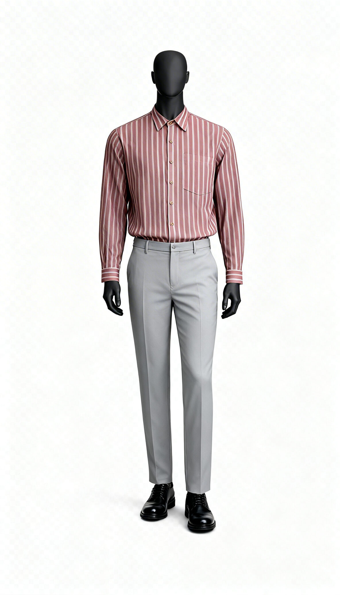 Maroon Striped Casual Shirt costumepeti