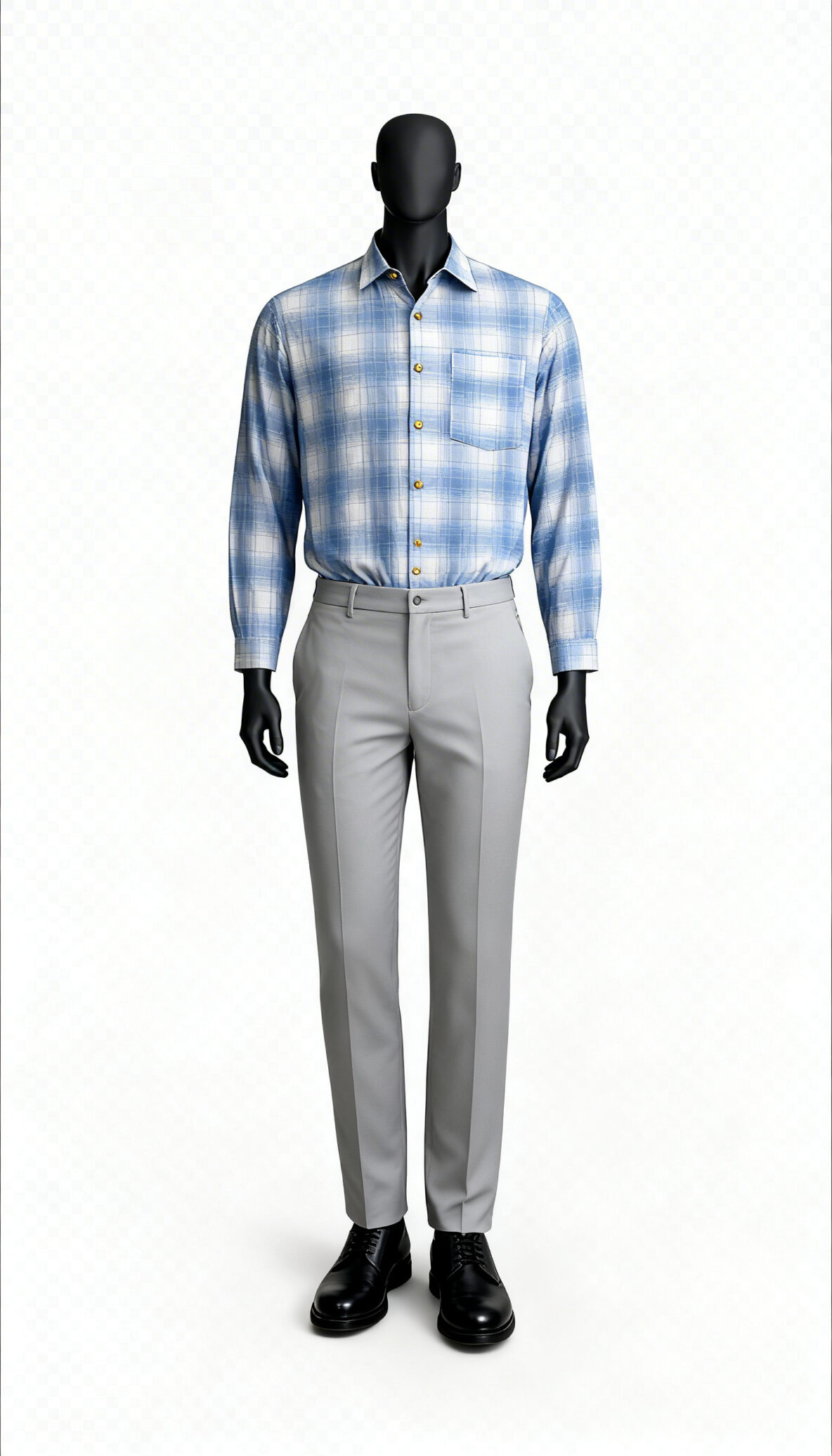 Blue Checked Casual Shirt costumepeti
