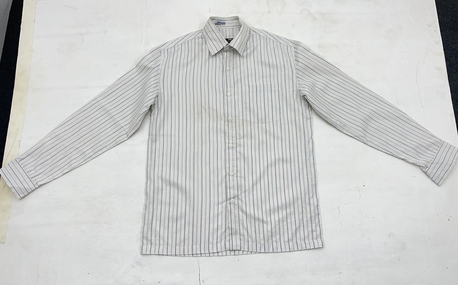 Grey Striped Casual Shirt - Image 3