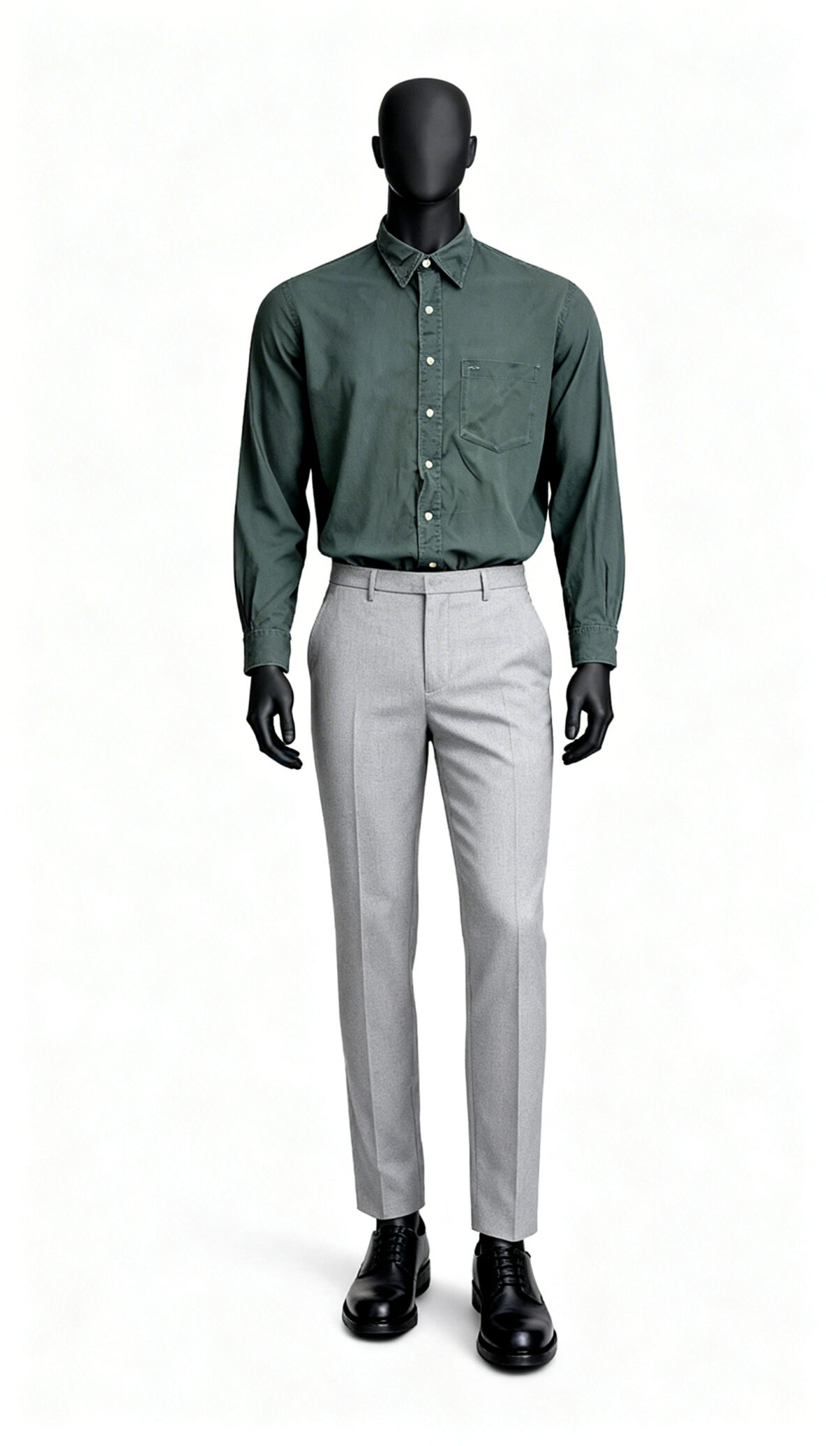 Dark Green Solid Casual Shirt_costumepeti