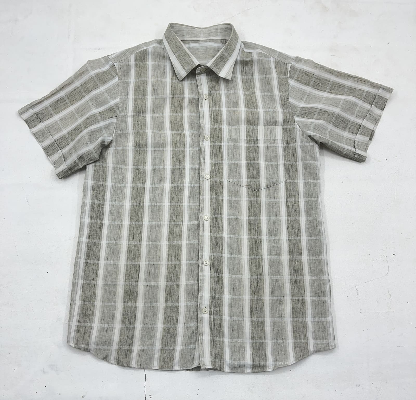 Men Checked Short Sleeve Casual Shirt - Image 6