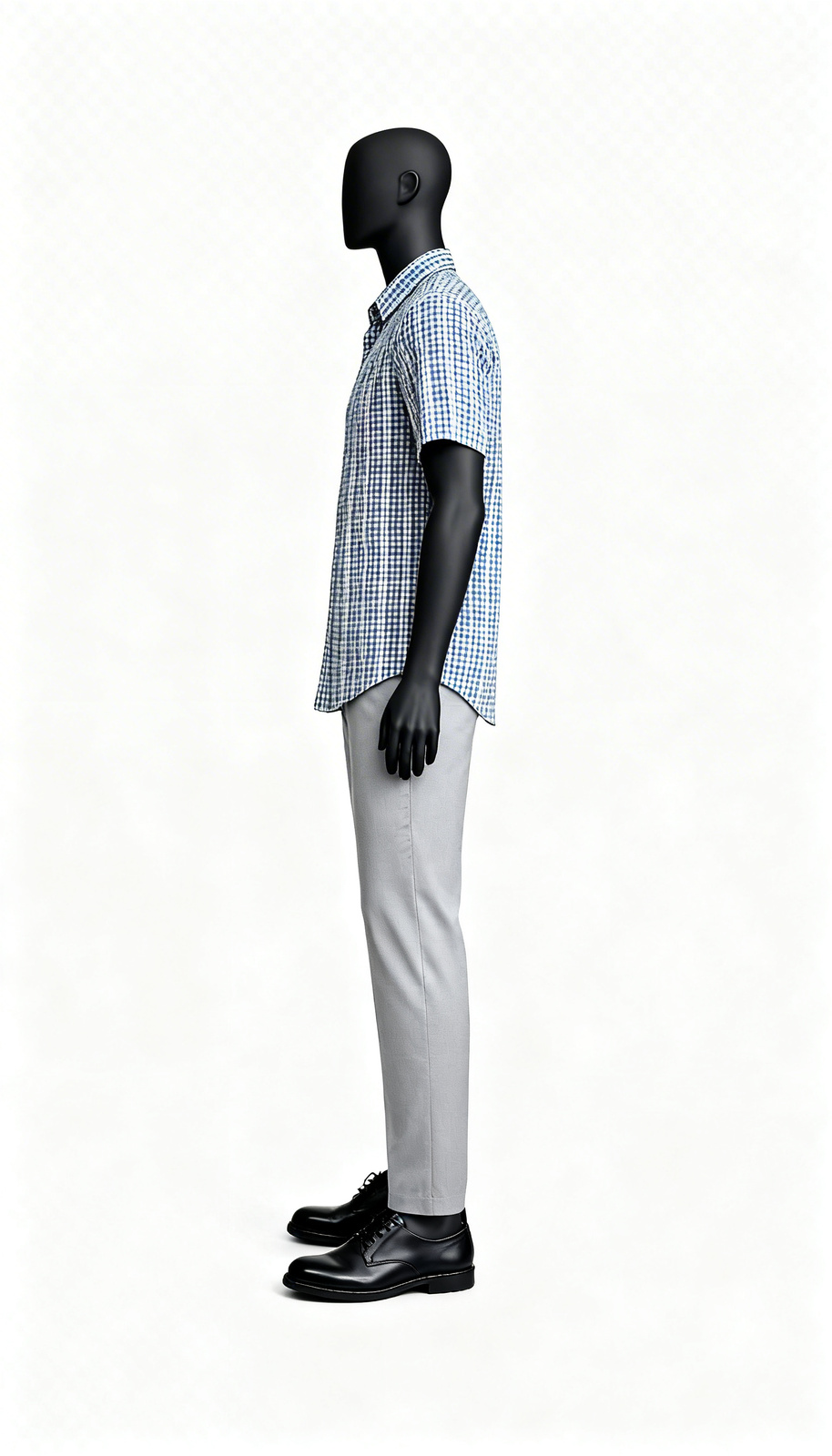 Men Blue Checked Casual Shirt - Image 3