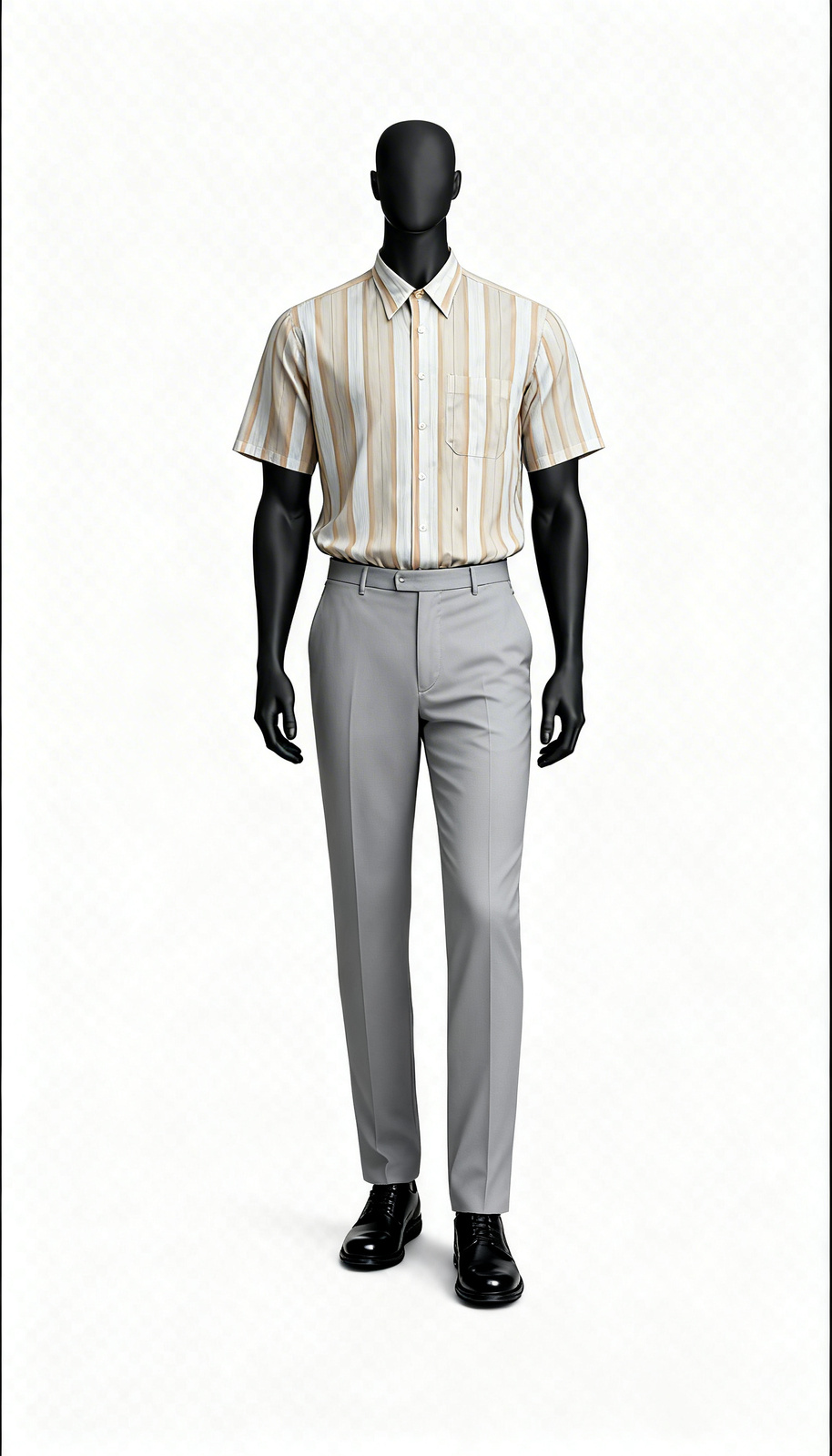 Men Peach Striped Casual Shirt