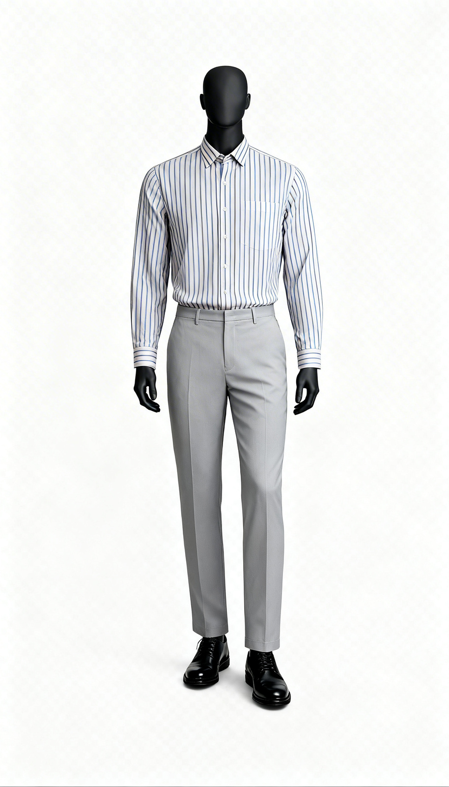 Men Light Blue Striped Formal Shirt