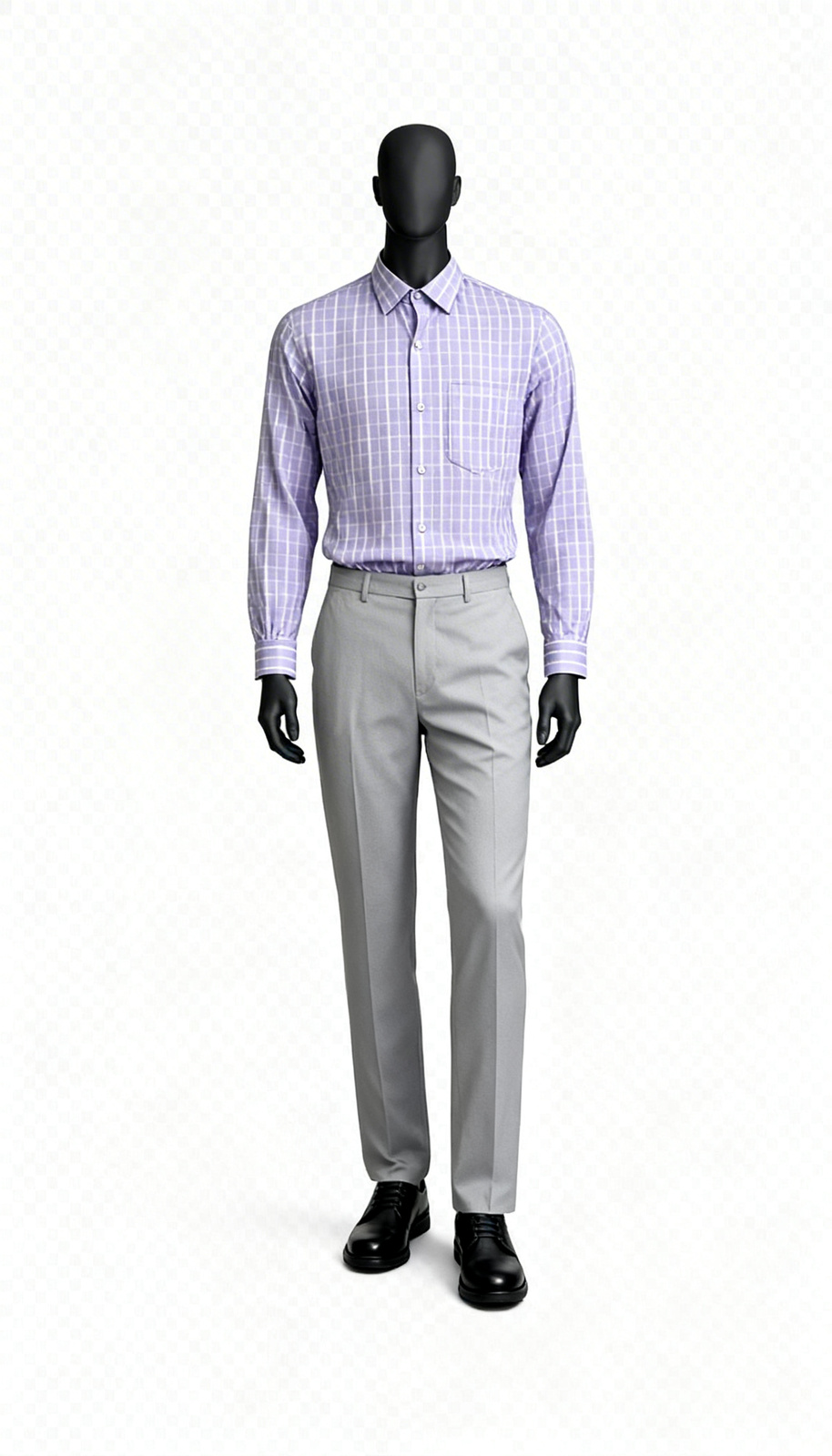 Men Lavender Checked Formal Shirt
