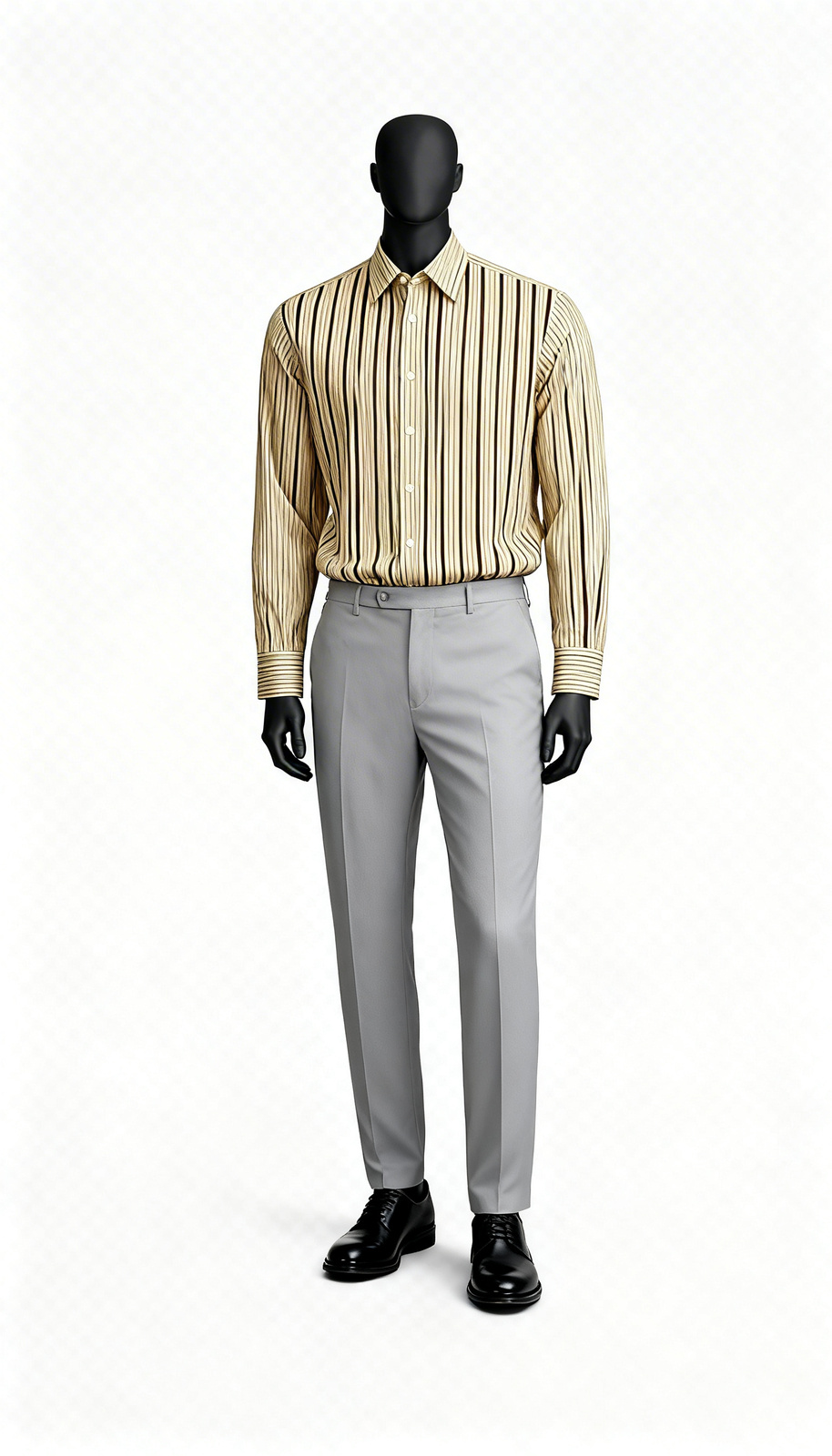 Men Beige Striped Formal Shirt