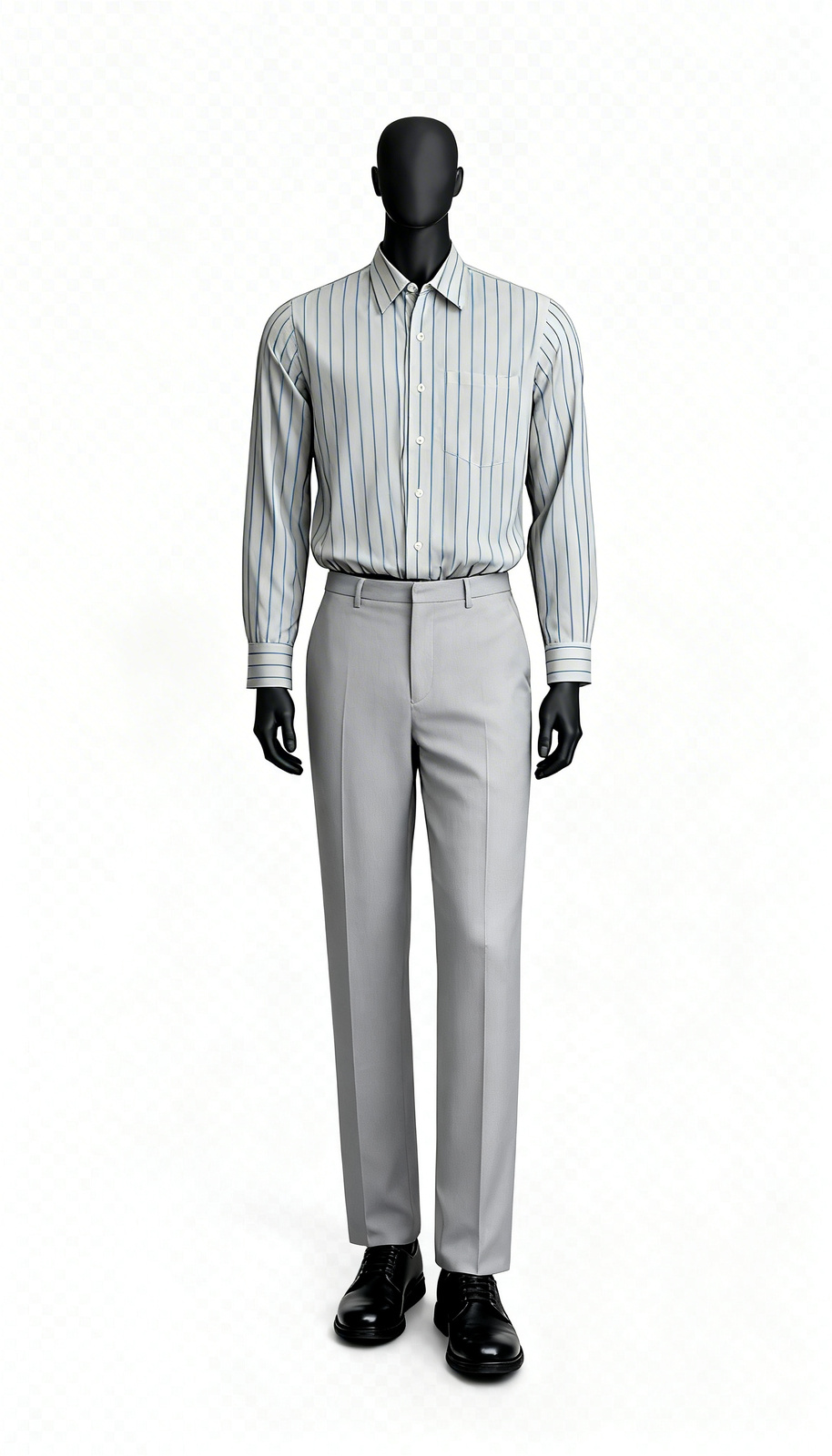 Men Blue Striped Formal Shirt