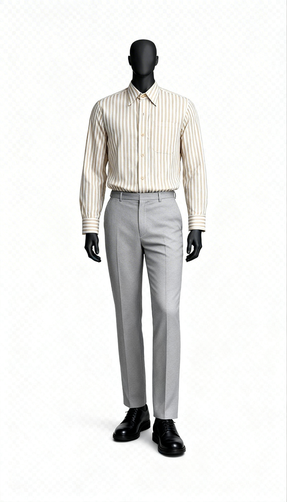 Men Peach Striped Formal Shirt