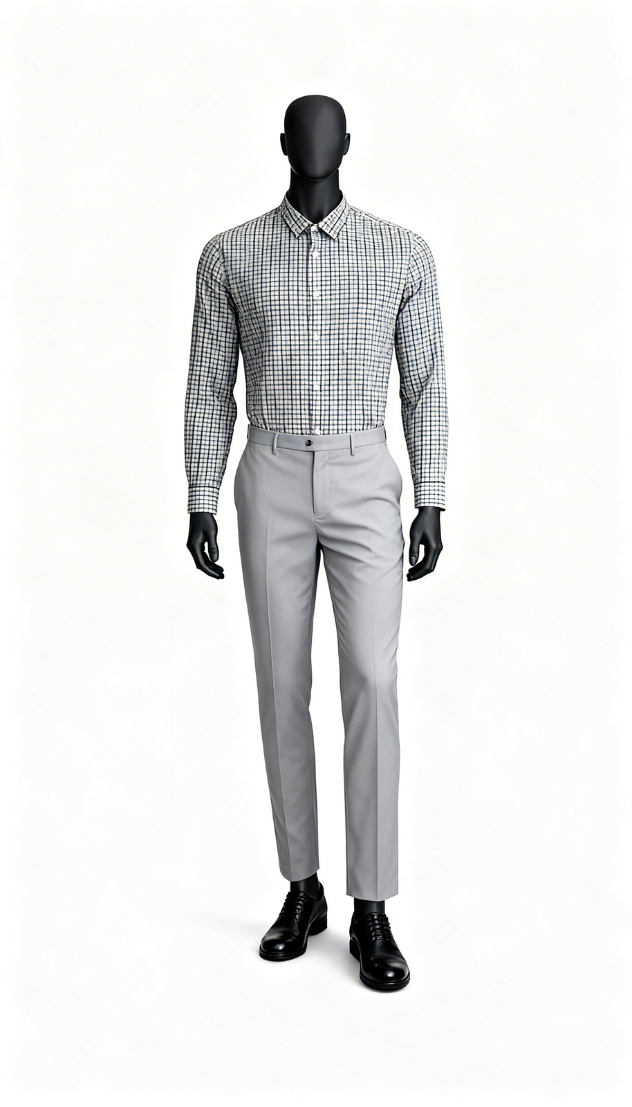 Men Grey Check Shirt