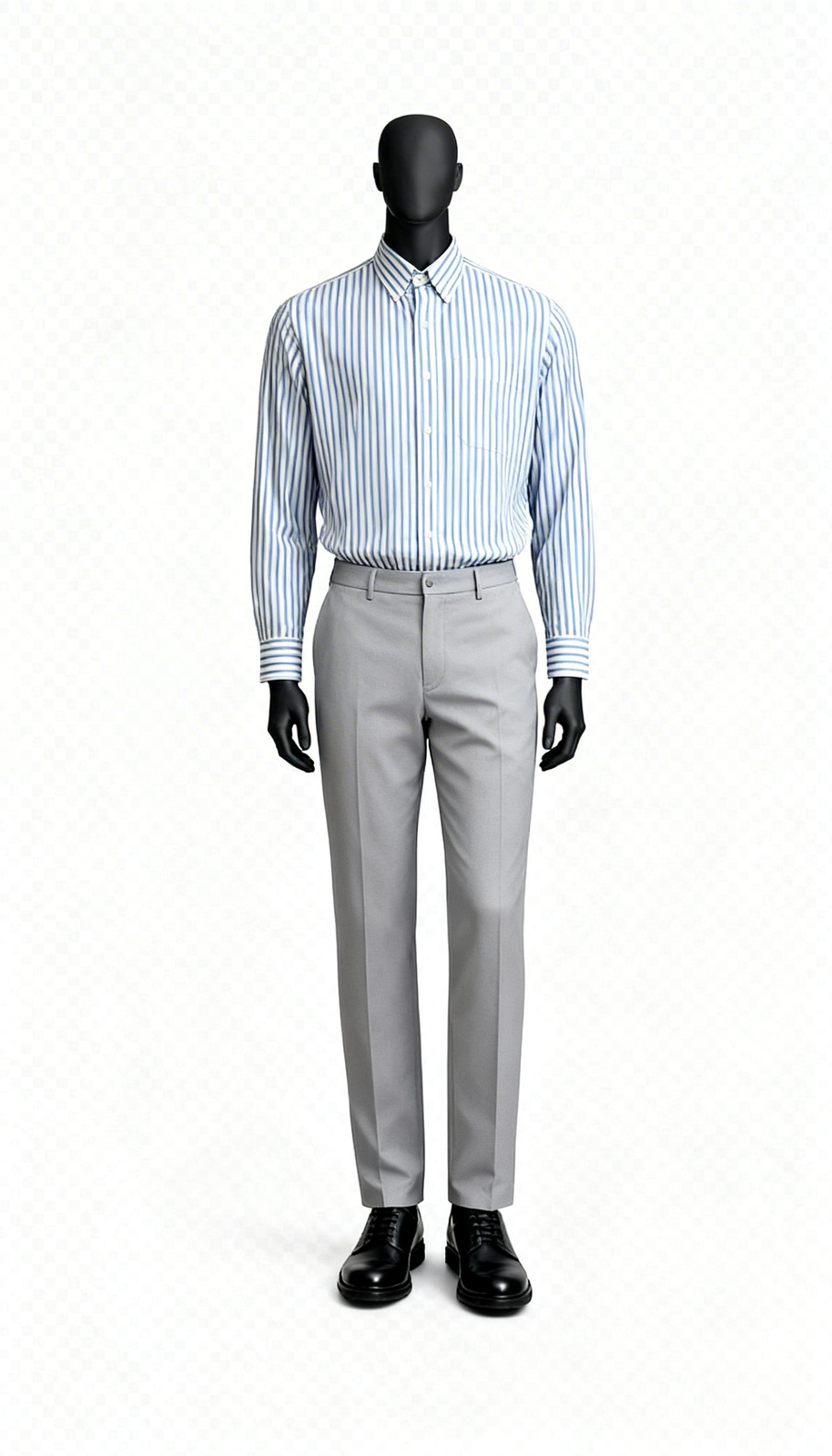 Men Blue Stripe Shirt