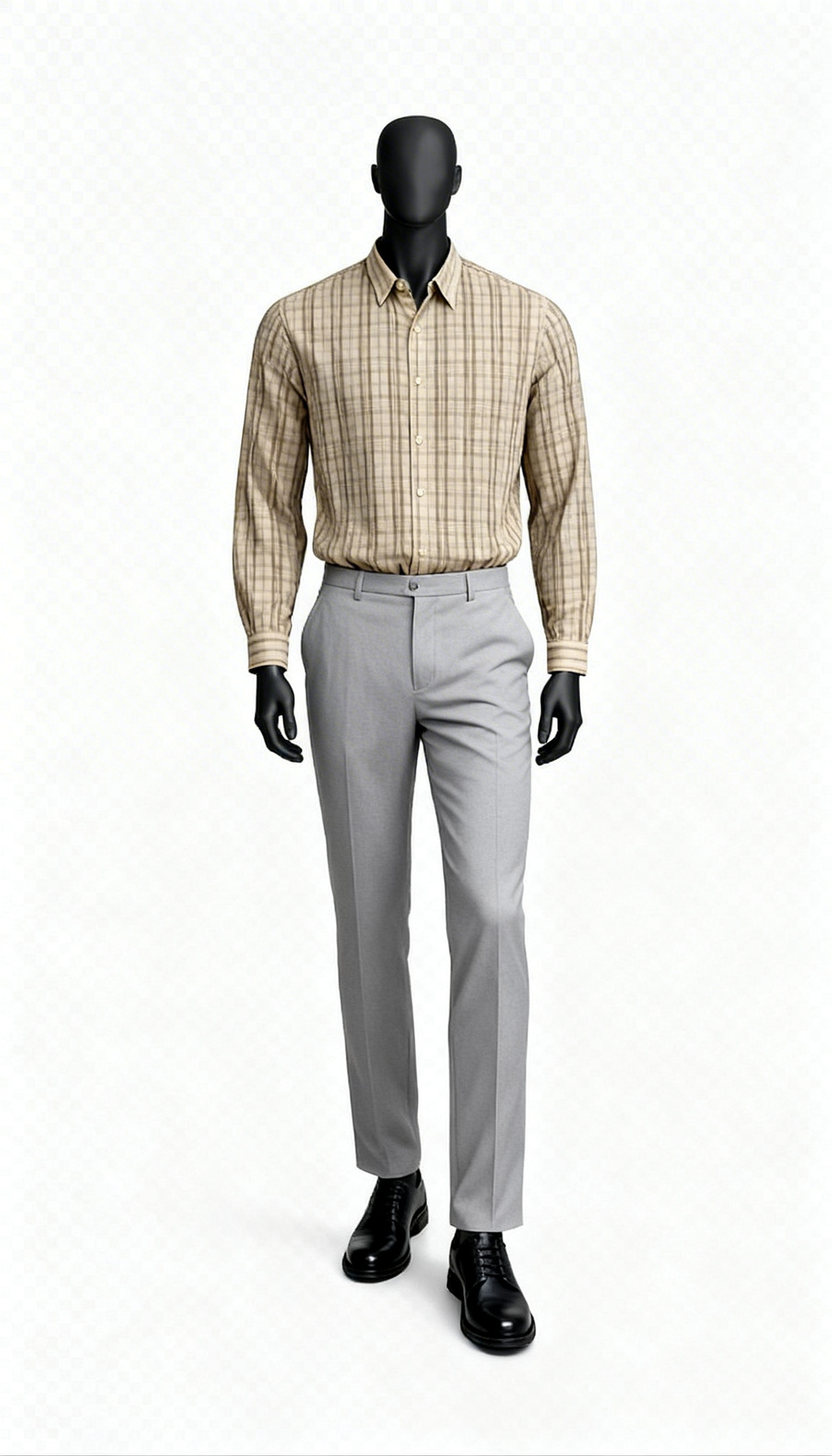 Men Brown Check Shirt