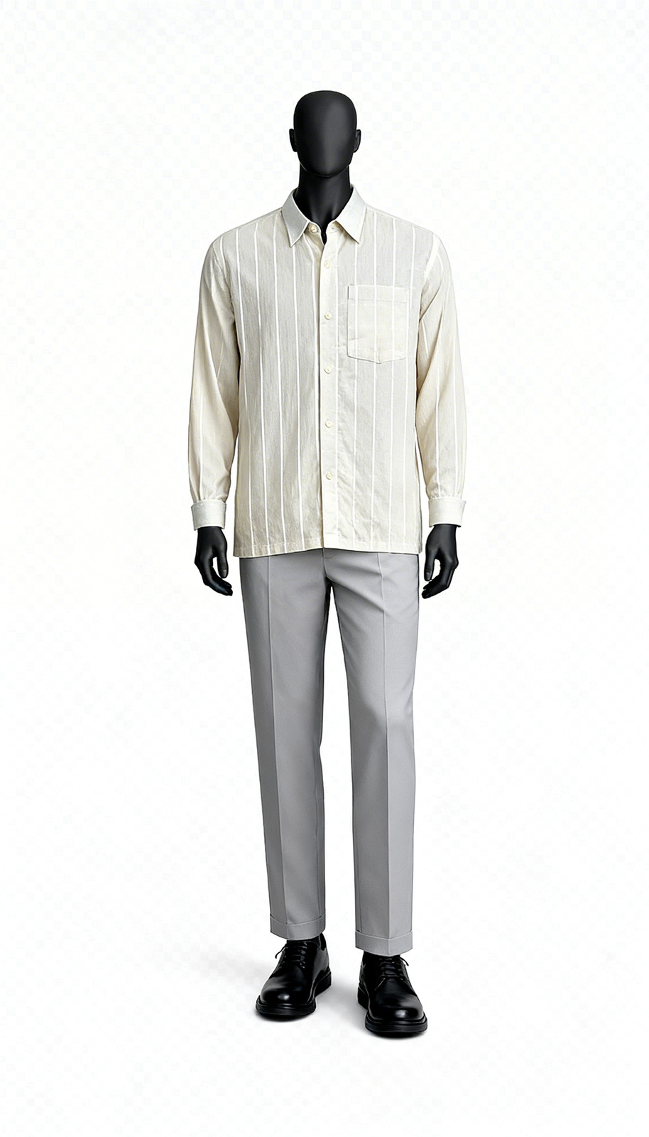 Men Off White Stripe Shirt
