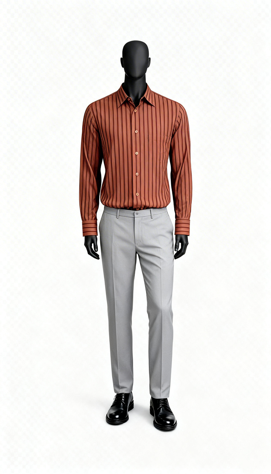 Men Rust Stripe Shirt