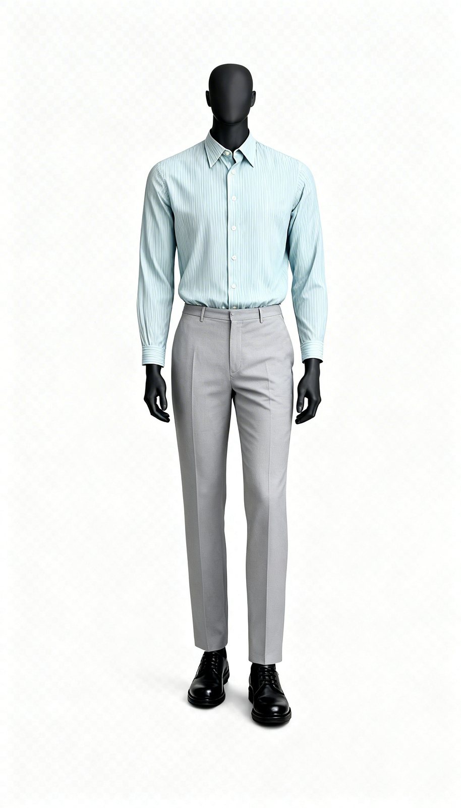 Men Light Blue Stripe Shirt