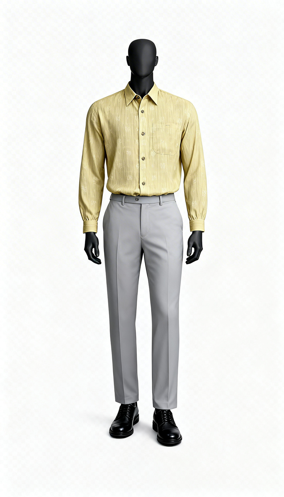 Men Mustard Textured Shirt