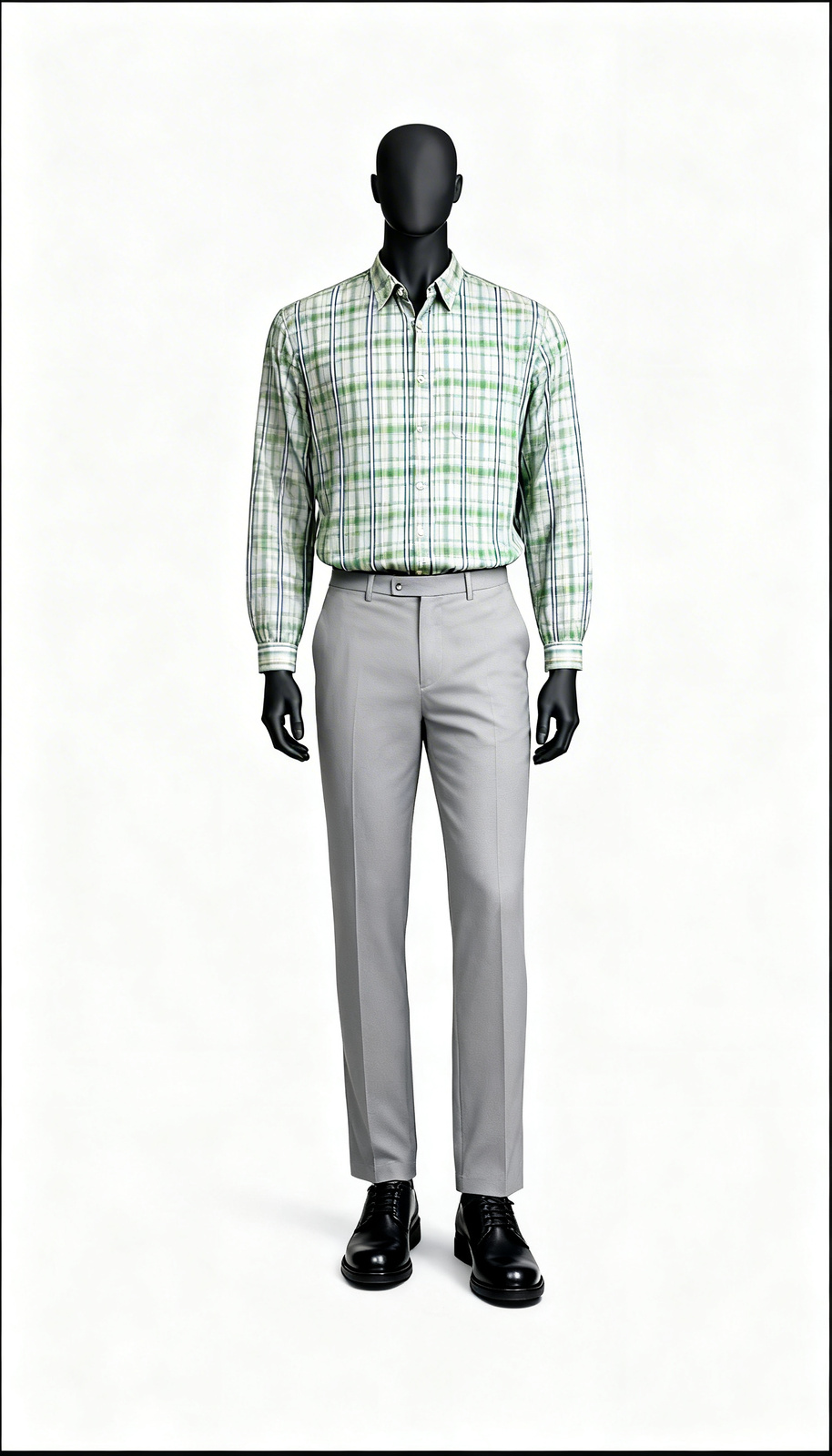 Men Green Check Shirt