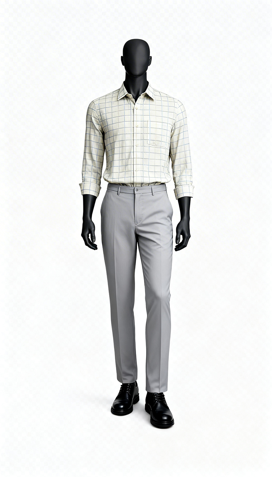 Men Beige Check Formal Shirt