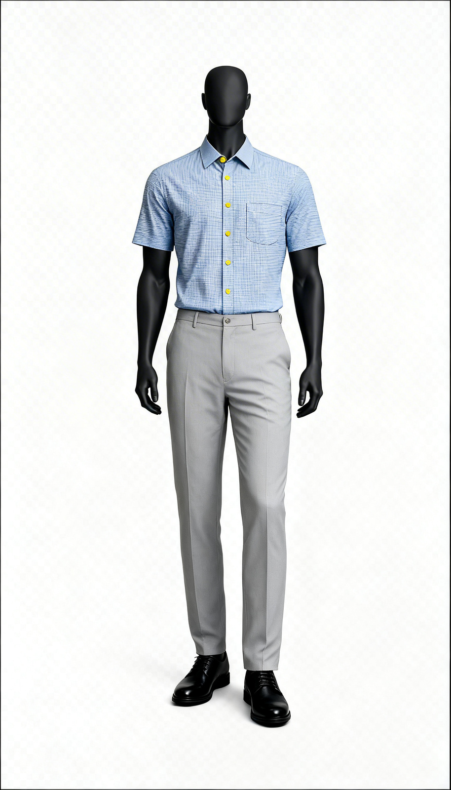 Men Blue Micro Check Shirt