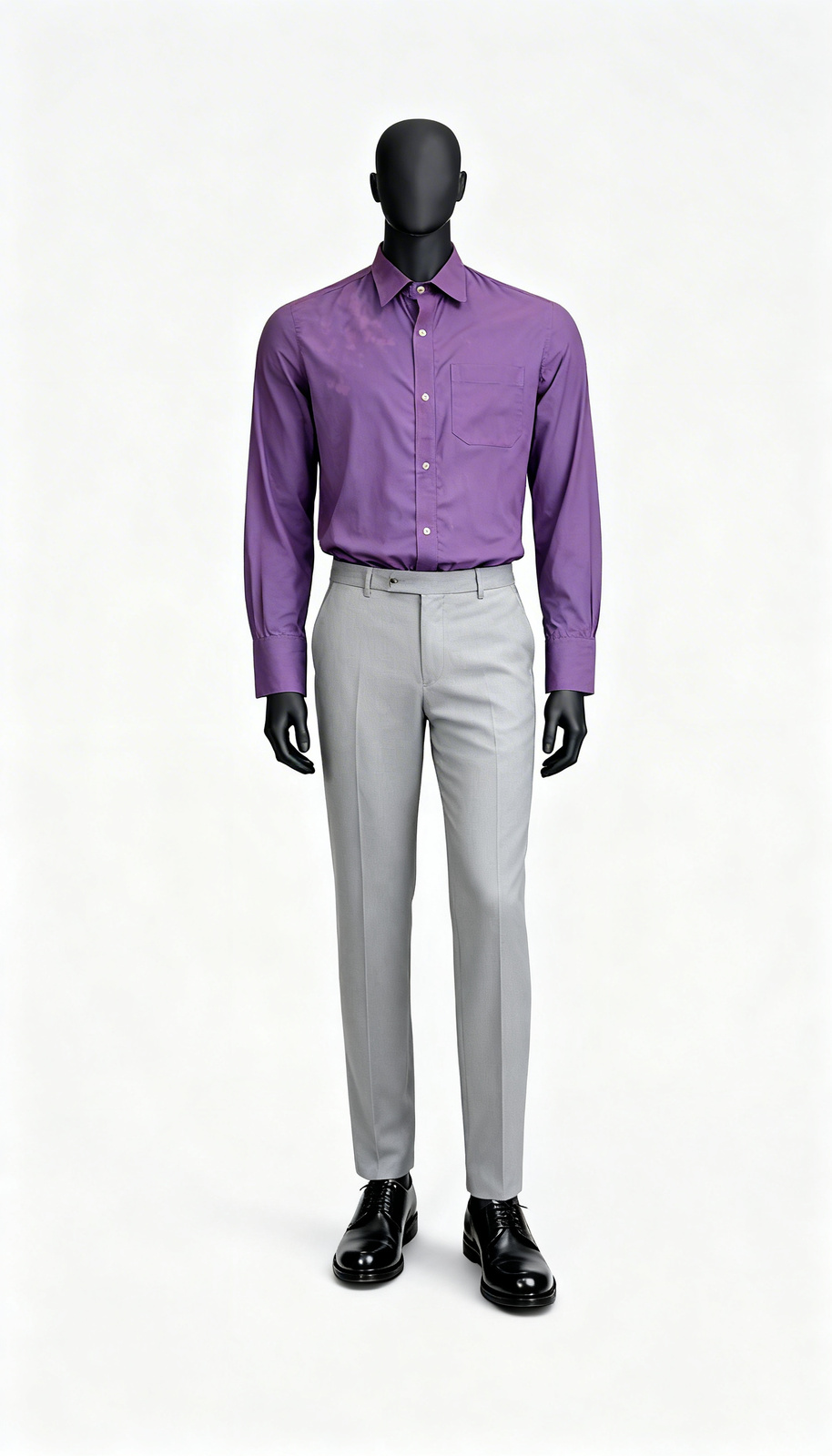 Men Purple Solid Formal Shirt