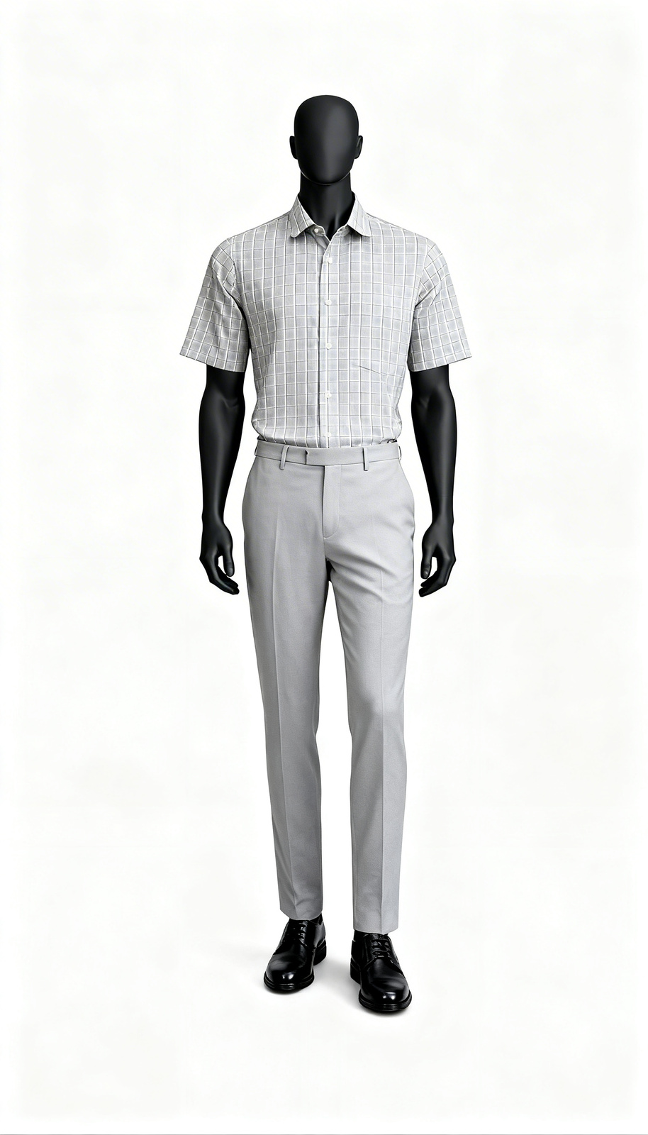 Men Grey Checked Formal Shirt