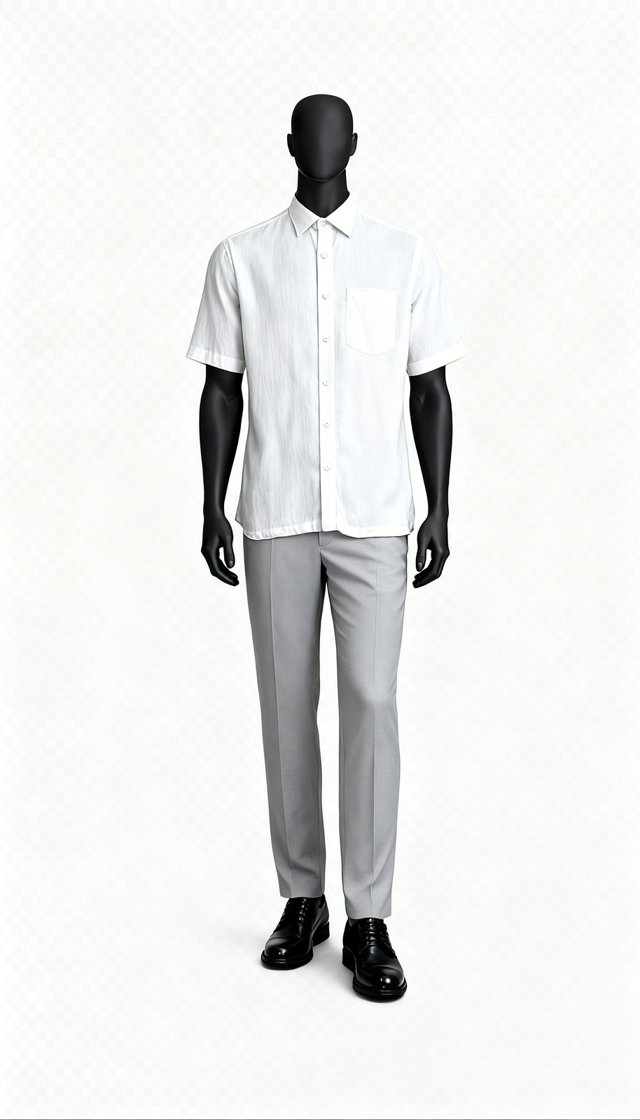 Men White Short Sleeve Formal Shirt