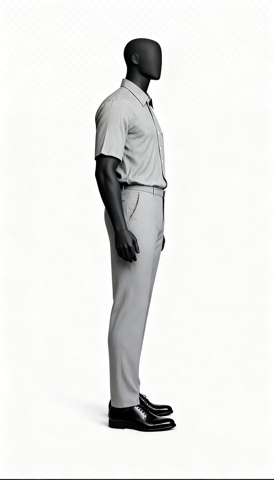 Grey Solid Formal Half Sleeve Formal Shirt