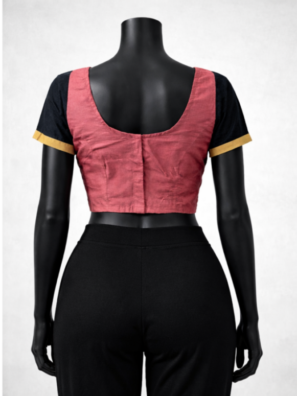 Women Pink Solid Saree Blouse