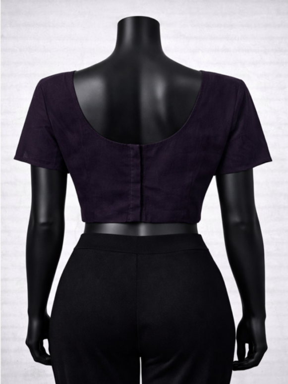 Women Purple Solid Saree Blouse