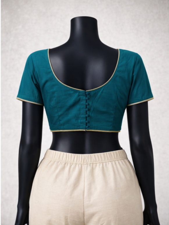Teal Plain Blouse