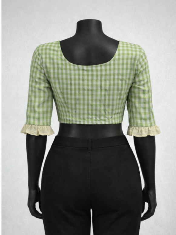 Green Checked Blouse