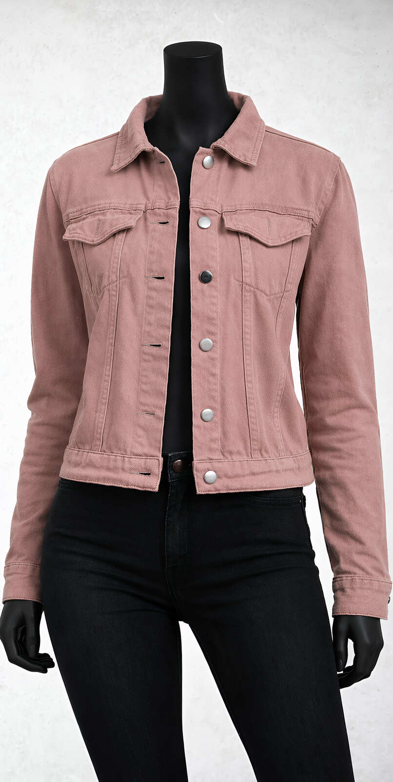 Women Pink Denim Jacket