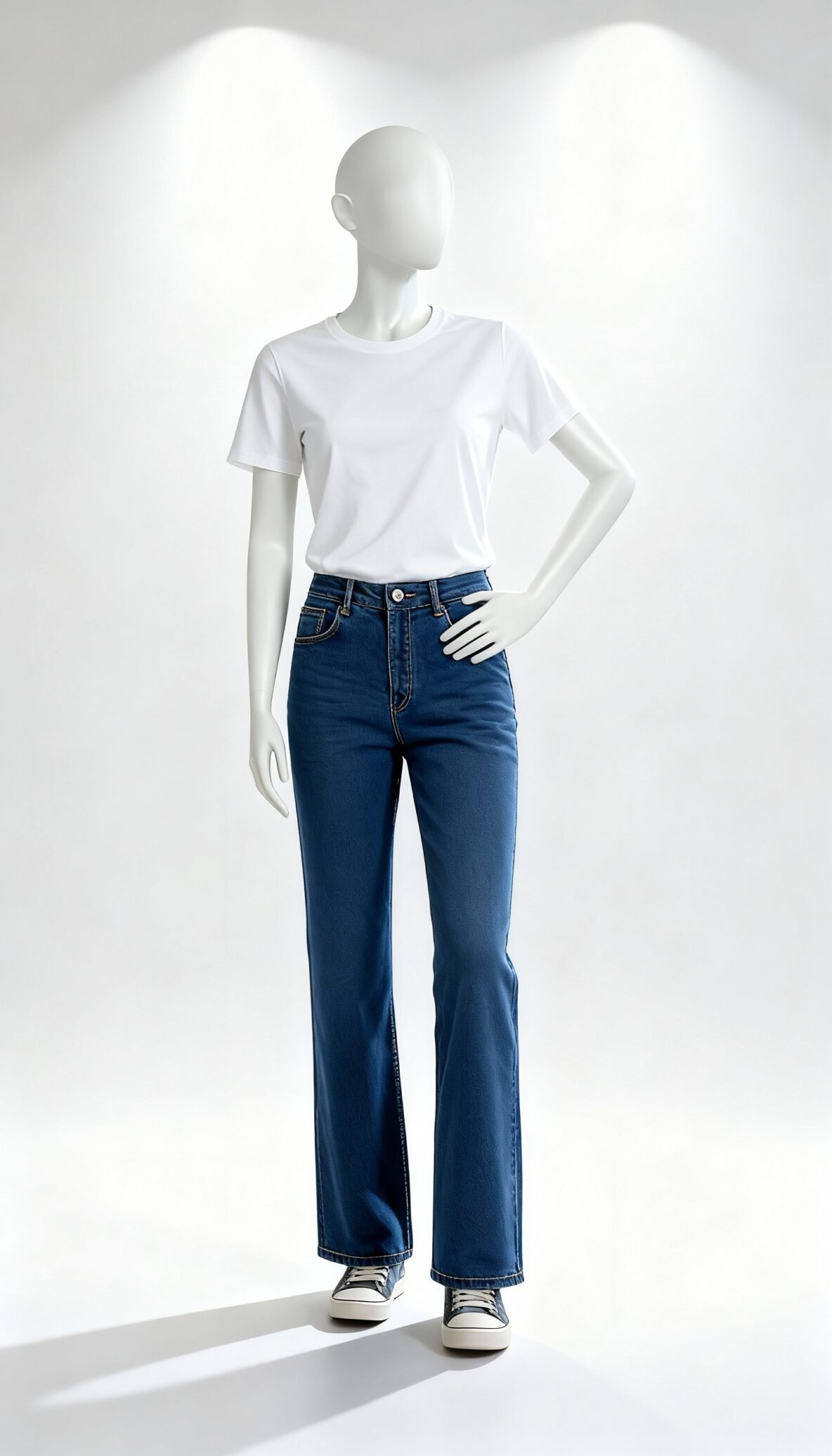 Dark Blue Mid-Rise Skinny Denim Jeans