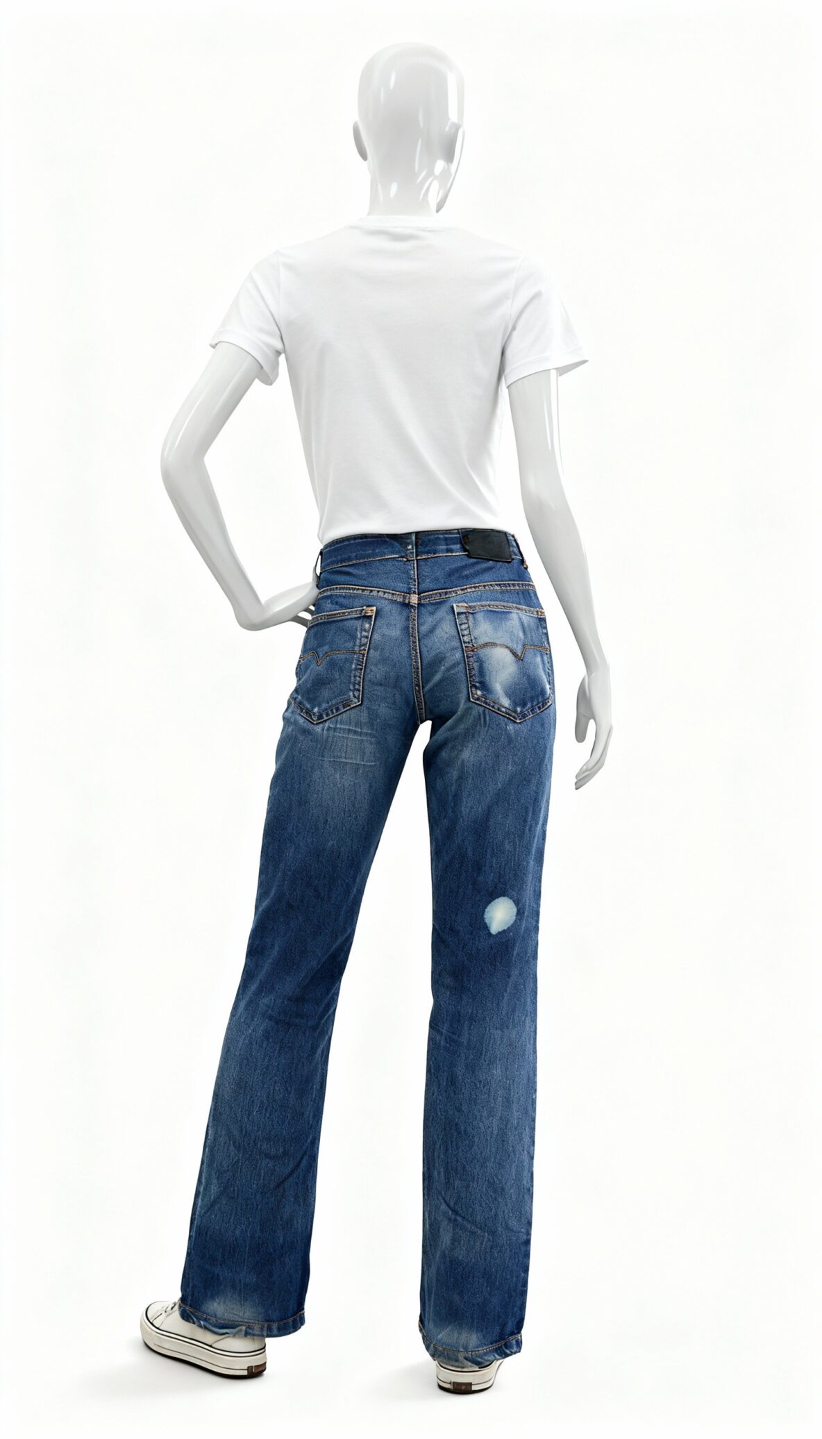 Women’s Blue Faded Regular Fit Denim Jeans