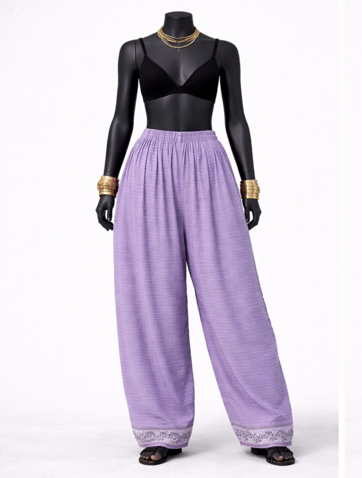 Lavender Striped Salwar Pants - Costumepeti