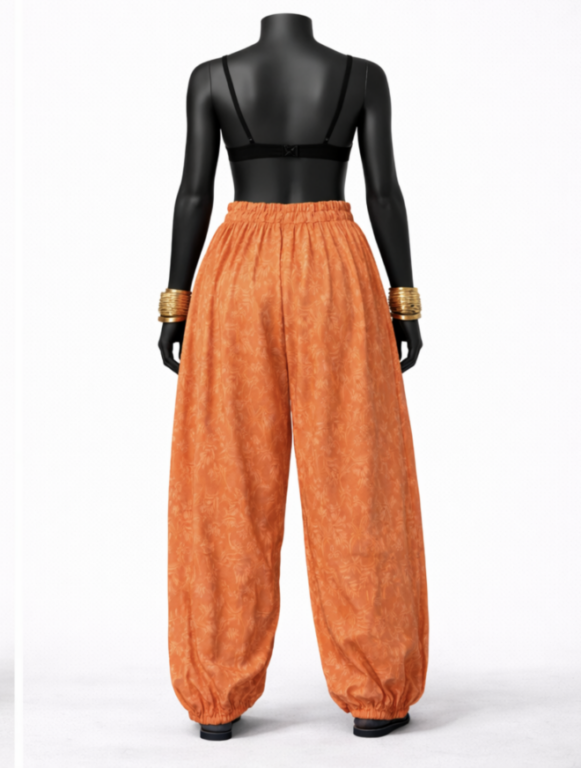 Orange Self Design Salwar Pants - Image 2