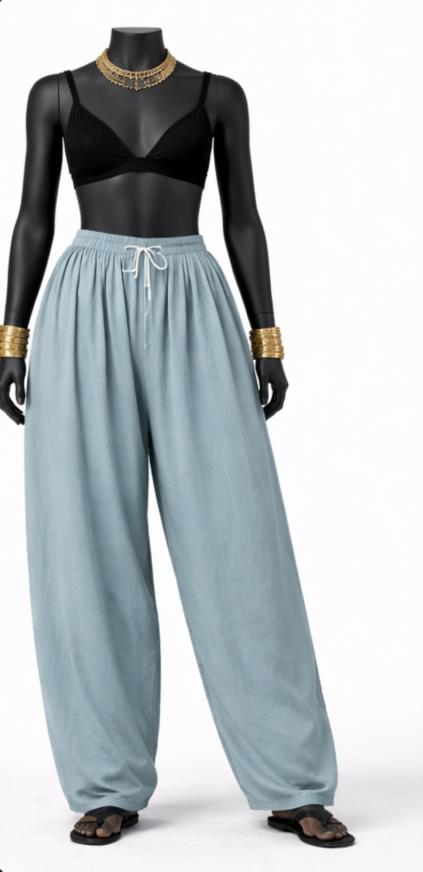 Powder Blue Solid Salwar Pants - Costumepeti