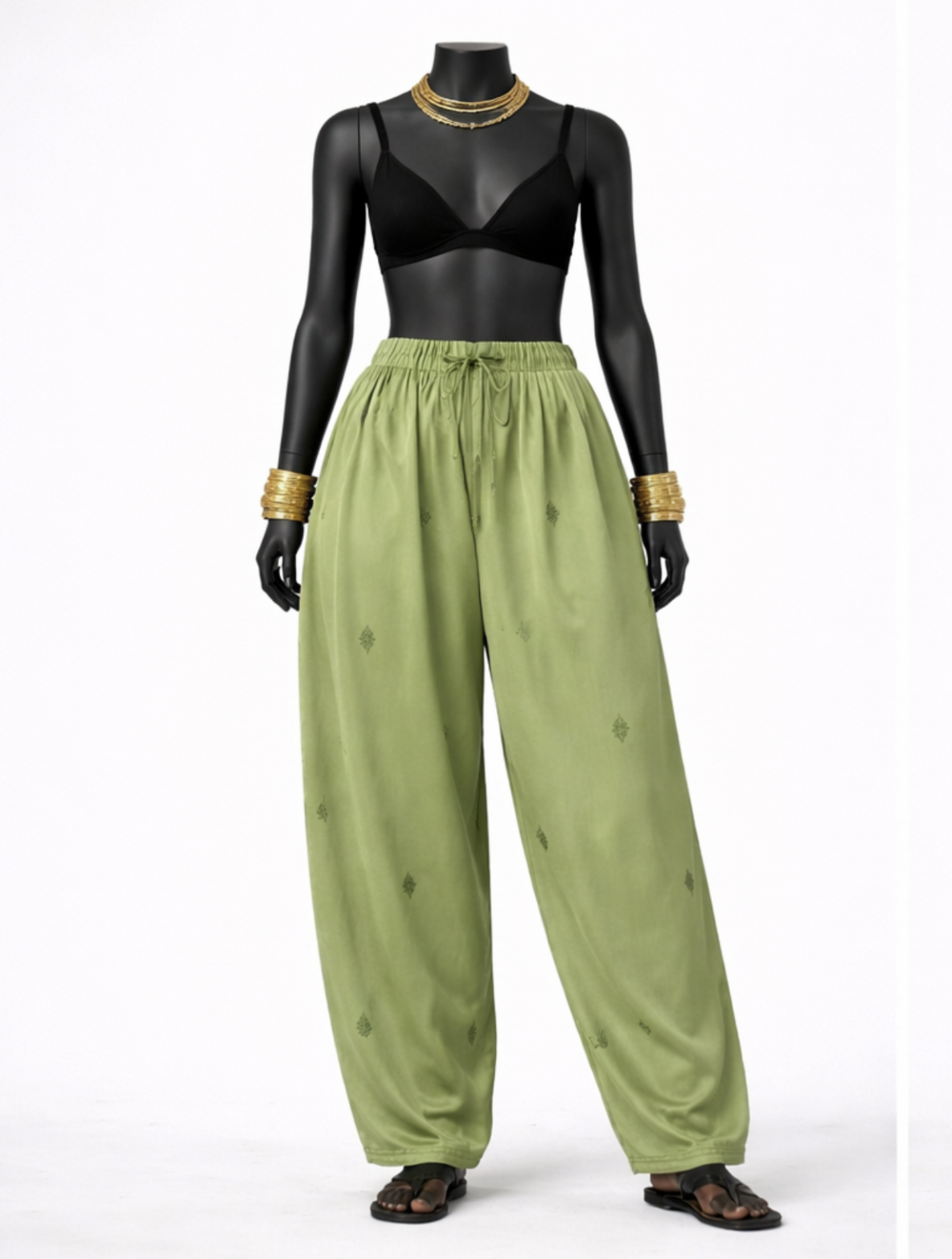 Green Motif Salwar Pants - Costumepeti