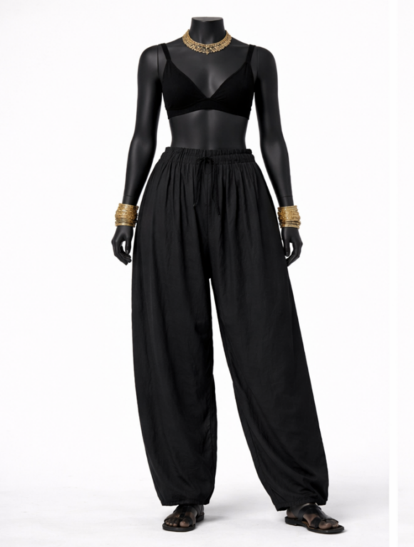 Black Solid Salwar Pants - Costumepeti