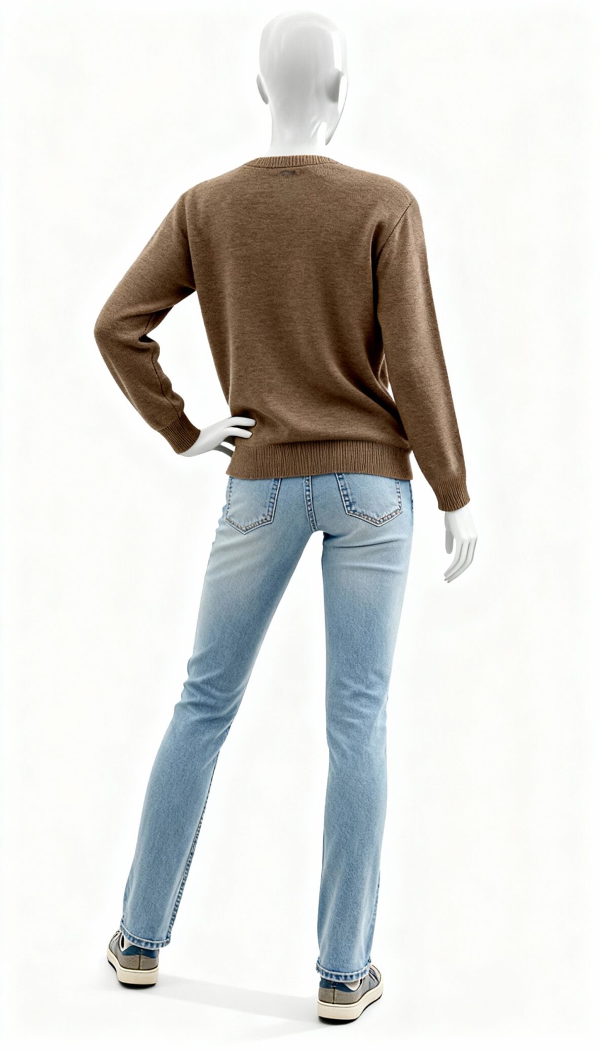 Women’s Brown Solid Button-Down Winter Cardigan