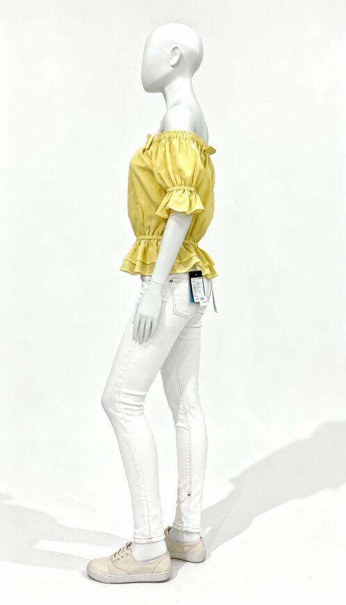 Yellow Ruffled Off-Shoulder Top - Image 2