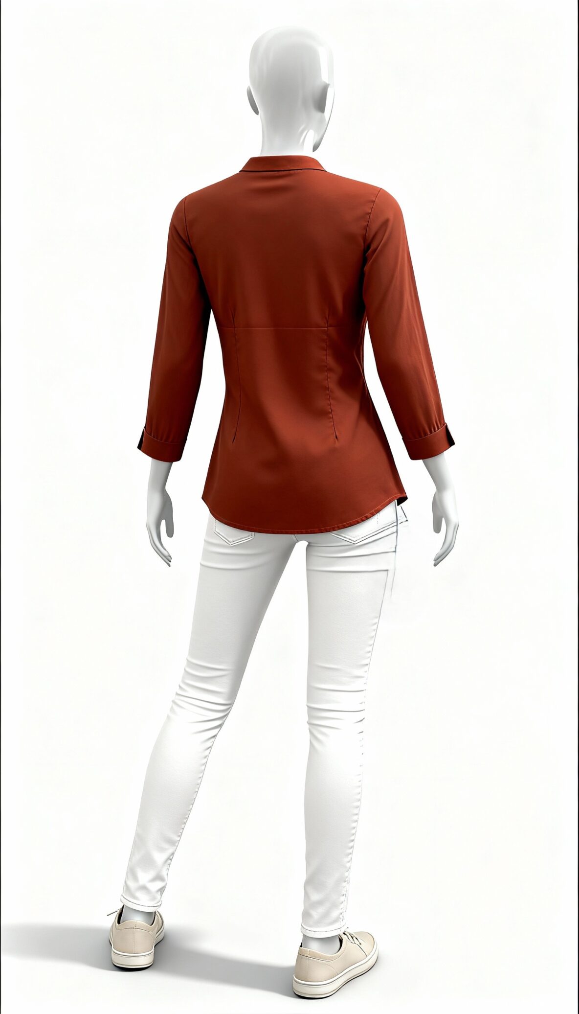 Rust 3/4 Sleeve Button-Down Shirt