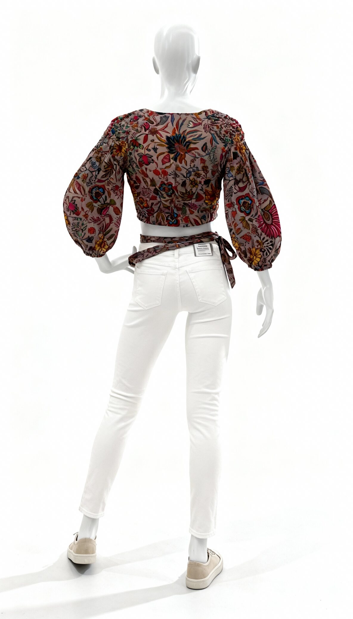 Floral Printed Sheer Wrap Top